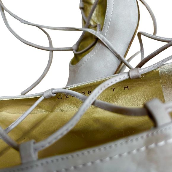 Stuart Weitzman Cordon Lace Up Suede Pumps - Picture 10 of 11